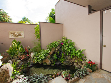 koi pond off master bedroom